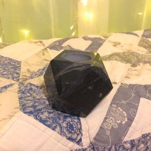 Geometric Black Marble Candle Holder